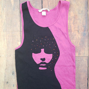 Victoria Secret sleeveless pink & black shirt Sz L